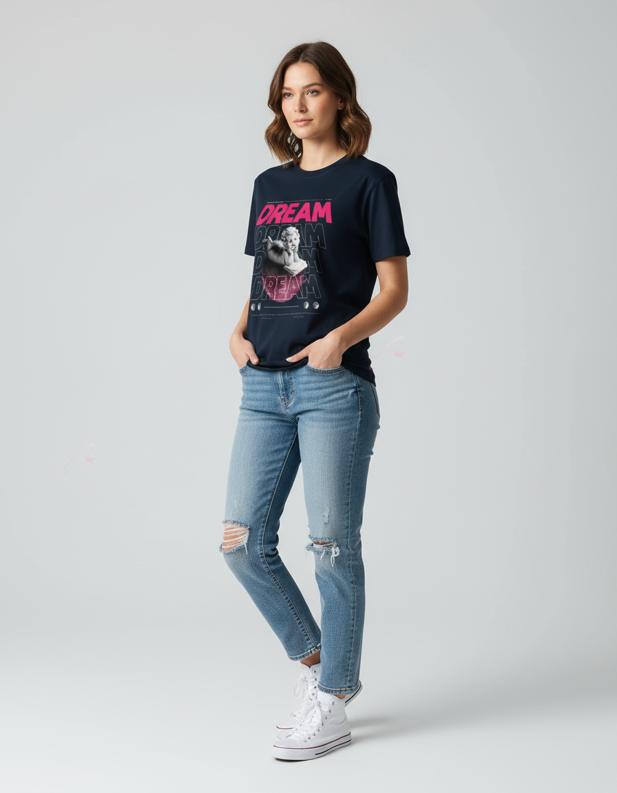 Premium Too Young To Runaway Graphic Cotton Crew Neck Tee