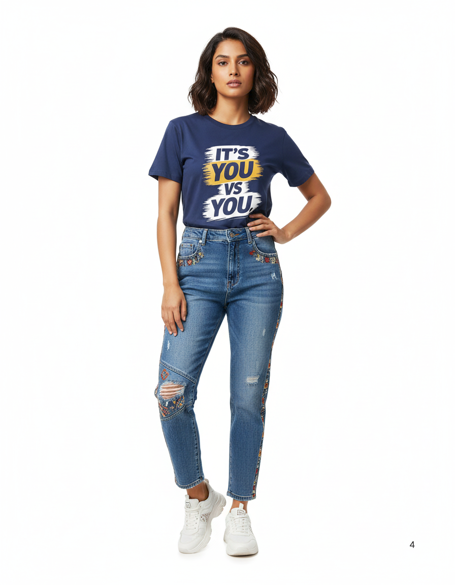 Female model - You vs You tee