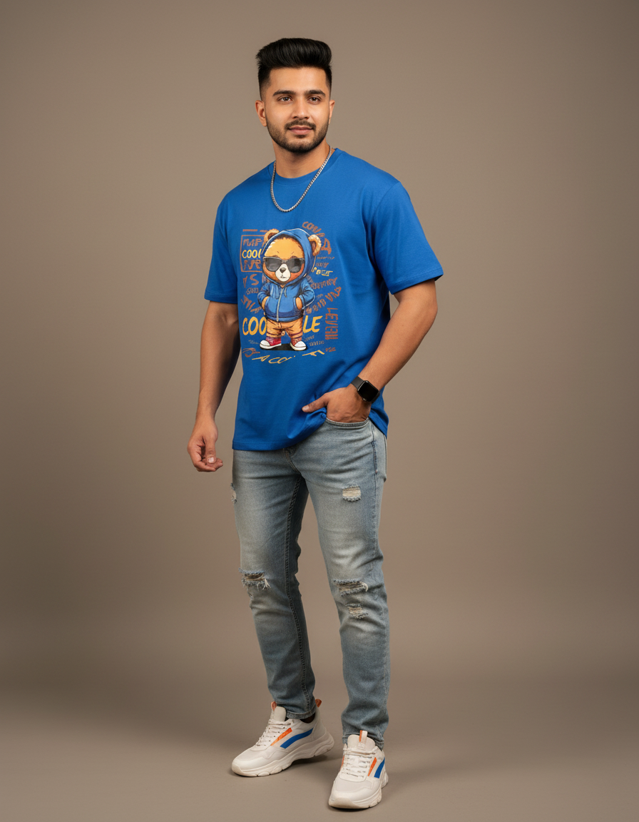 Man wearing Cool Style Bear T-shirt