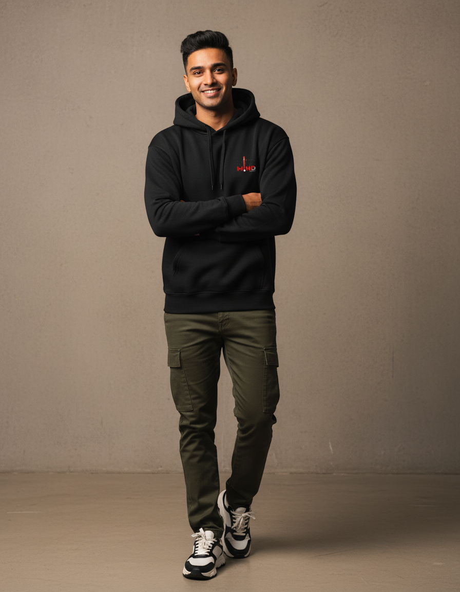 Man wearing MIND Hoodie