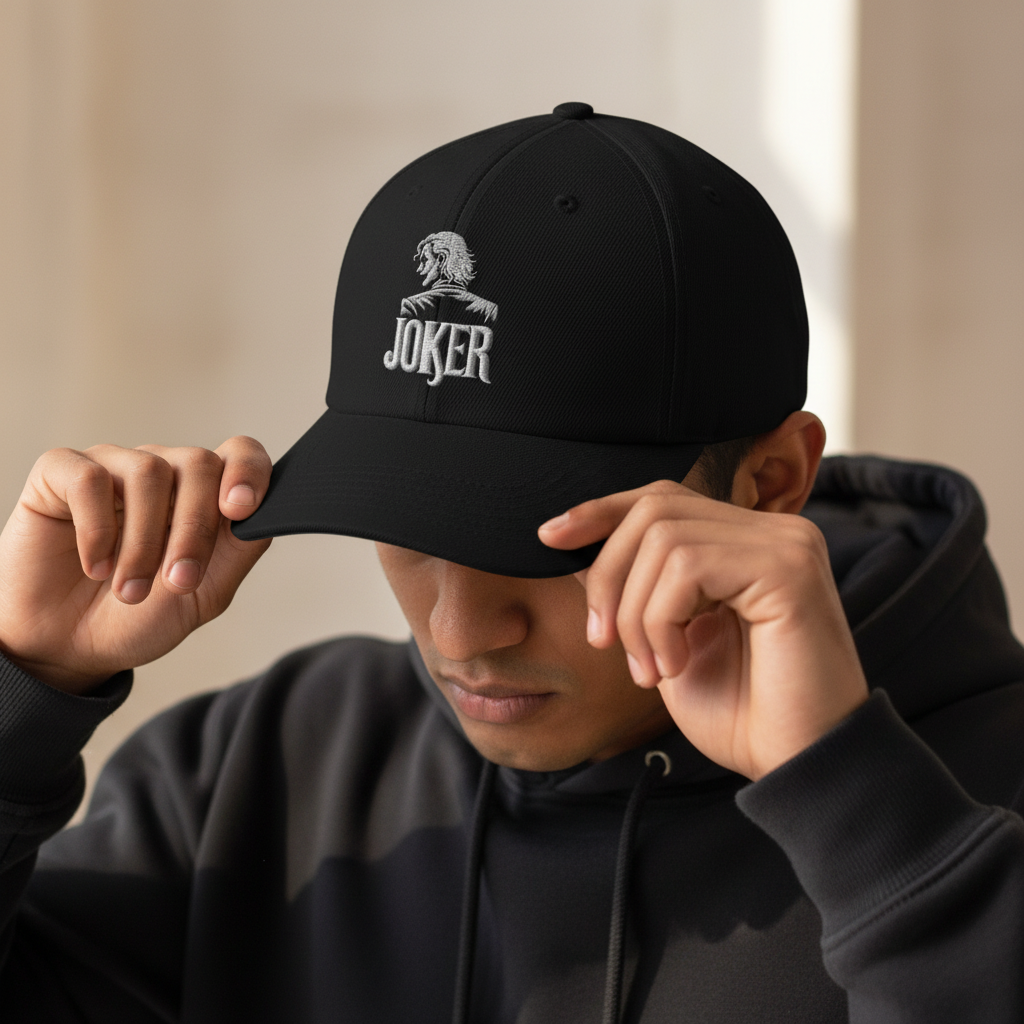 Model Adjusting JOKER Cap - Close-up