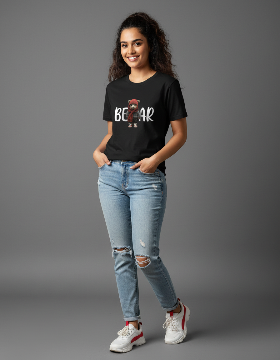 Woman wearing BEAR Winter T-shirt