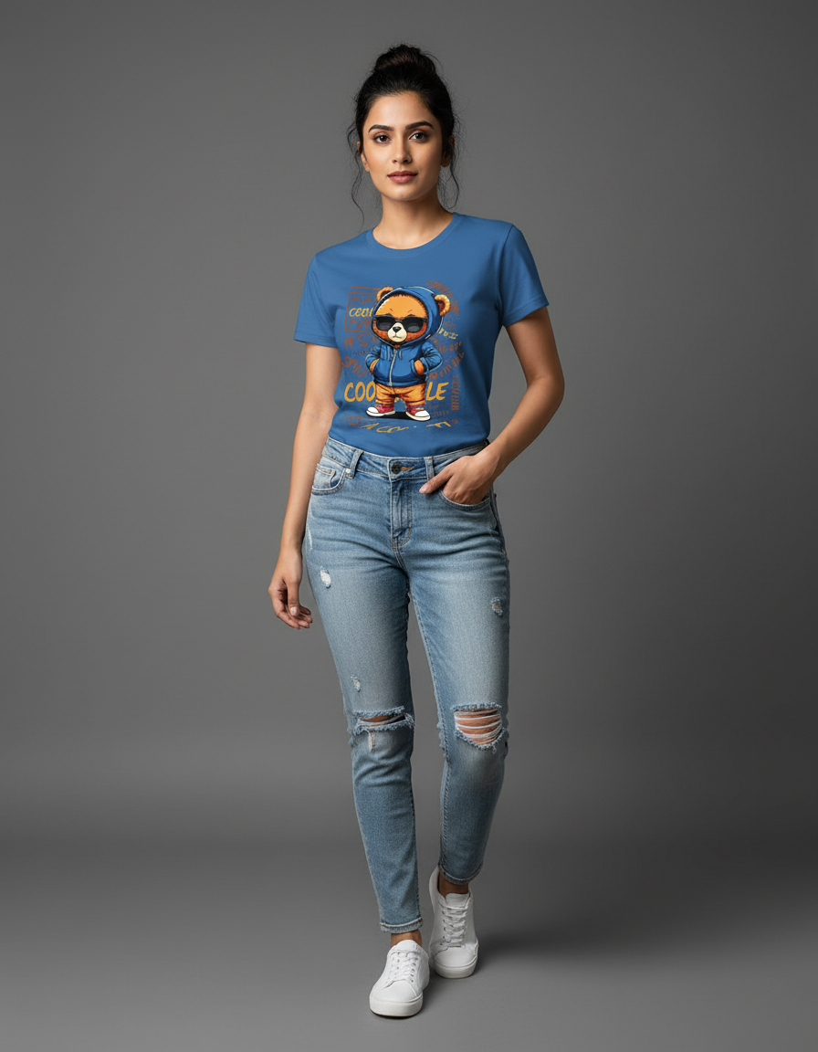 Woman wearing Cool Style Bear T-shirt